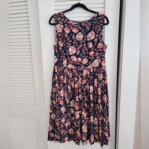 Adrianna Papell pleated skirt dress size 14